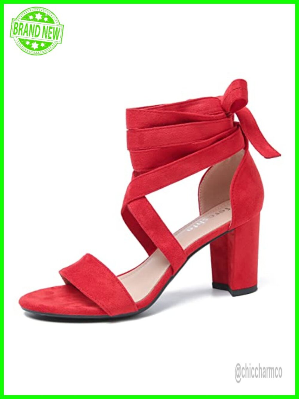 Women's Strappy Lace Up Ankle Wrap Block Heel Sandals Open Toe Chunky Heels